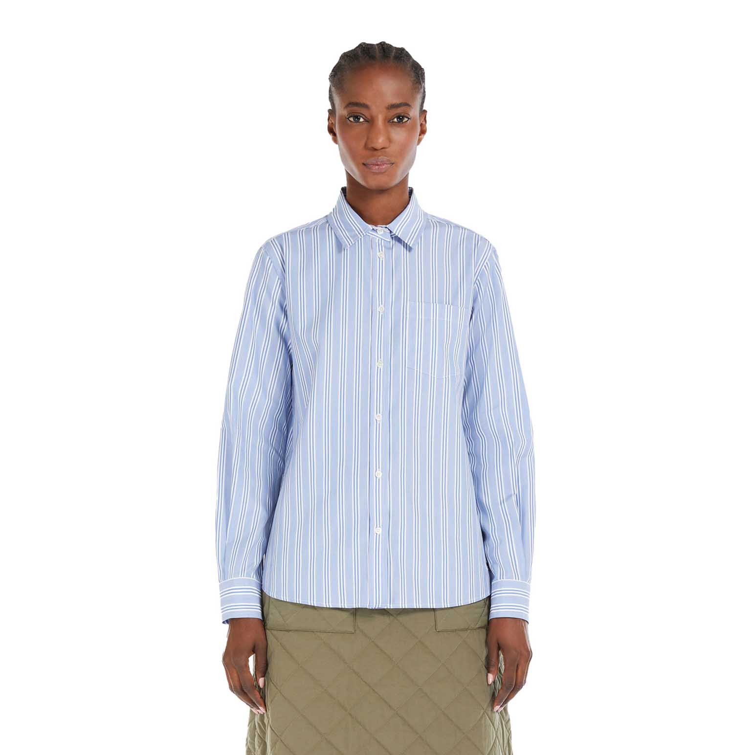 Weekend Max Mara Bahamas Striped Cotton-Poplin Shirt